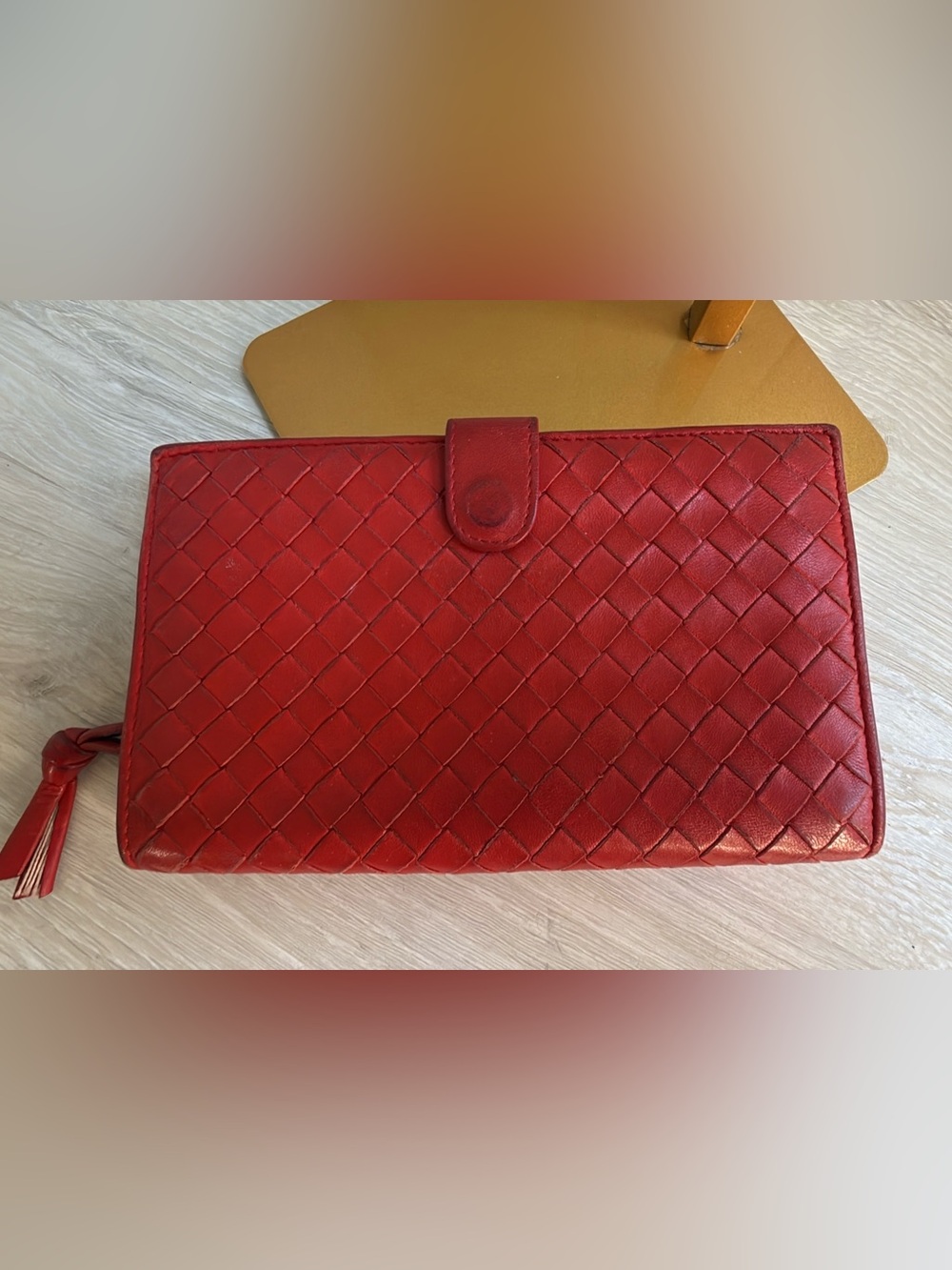 Bottega Veneta 2009 Intrecciato Nappa Leather Red Continental Wallet